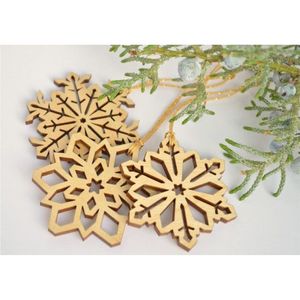 Wholesale Rustic Wooden Christmas <b>Tree</b> <b>Ornaments</b> Laser Cut Natural Wood Hanging Pendant Holiday Party Home Decor Festive - Product Image 4