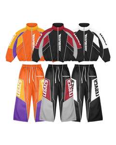 Pakistan Manufacturer Printed Solid Pattern Windbreaker Tracksuits for <b>Men</b> Casual Wear Jacket Trouser Sets Plus Size Feature - Product Image 1