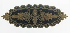 <b>Black</b> Gold Beaded Luxury Table <b>Runner</b> Fabric Handmade Eco-Friendly Durable Mats - Product Image 1