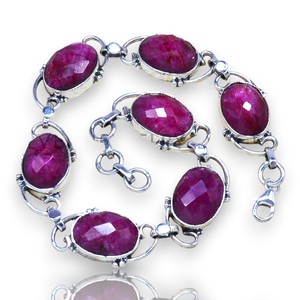 <b>Ruby</b> Gemstone <b>Bracelet</b> 925 Sterling Silver Wholesale Jewelry Handmade Elegant Fine Silver Design For Women Gift - Product Image 1