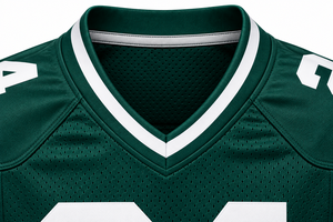 Maillot de football américain vert pour homme, col en V, manches courtes, maille respirante, uniforme d'équipe - Product Image 3