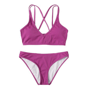 Conjunto de Bikini Sexy de 2 Piezas para Mujer, con Logotipo Personalizado, Lentejuelas, Plumas, Rayas y Estampado de Leopardo, Traje de Baño de Alta Calidad - Product Image 1