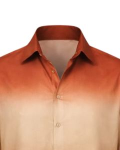 Chemise Formelle Homme Ombrée Orange Rouille Beige en Coton Premium à Manches Longues Boutonnée – Tenue Décontractée Chic – Fournisseur en Gros - Product Image 5
