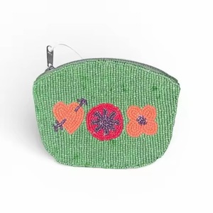 Monedero de algodón con cuentas de fresa, correa de muñeca, tamaño mini, hecho a mano, cierre de cremallera, unisex para niñas, diseño creativo de frutas, uso diario - Product Image 3