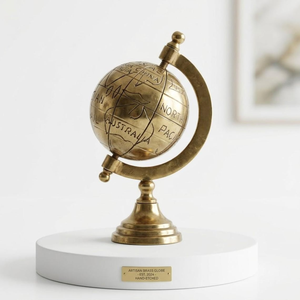Mini globe en laiton sur support, carte du monde gravée vintage, ornement de table, globe décoratif pour bureau, accessoire de bureau, salle d'étude, voyage - Product Image 6