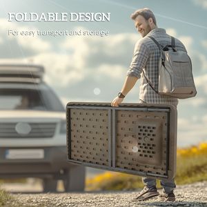 Tavolo Pieghevole Portatile per Pulizia Pesci con Lavello, Rubinetto, Tubo di Scarico, Spruzzatore e Ripiano per Campeggio, Colore Tan - Product Image 6