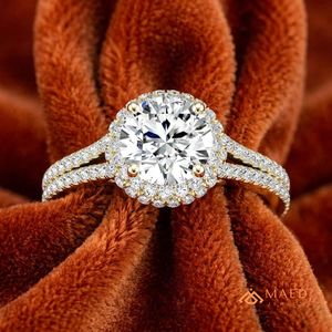 Cut Silver Gold Plated Moissanite Prong Setting Luxury Engagement Ring for Women Bridal Wedding Party Anniversary Jewelry Gift - Product Image 4