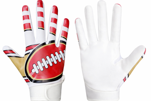 Custom American Football <b>Gloves</b> Sublimated Print <b>Moisture</b> Wicking Non-Slip Grip Unisex Adult Sports <b>Gloves</b> for All Seasons - Product Image 2
