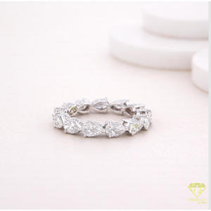Moissanite Diamond Wedding Band <b>Ring</b> in <b>925</b> Sterling <b>Silver</b> Stackable Anniversary Fine Jewelry Gift - Product Image 4