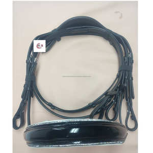 Brida de caballo de cuero real de alta calidad con banda de nariz patentada Fabricante mayorista de relleno blanco para accesorios de equitación - Product Image 2