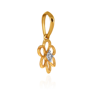 Pendentif en or jaune avec diamant rond brillant cultivé en laboratoire, charme minimaliste pour un usage quotidien - Product Image 2