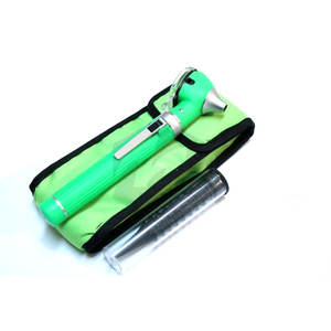 Otoscope à fibre optique vert, mini kit médical de diagnostic ORL de poche, outil d'examen des oreilles portable à LED pour professionnels - Product Image 1