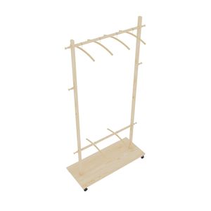Perchero Moderno de Madera Maciza con 6 Perchas de Madera, Diseño Ahorrador de Espacio y Ajustable, Fácil Movilidad, para el Hogar o la Oficina - Product Image 6