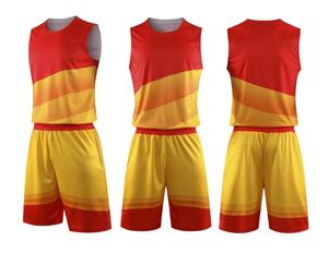 Ensemble short et maillot de basket unisexe vert dégradé sans manches, anti-humidité, séchage rapide, uniforme athlétique toutes saisons, devant - Product Image 4