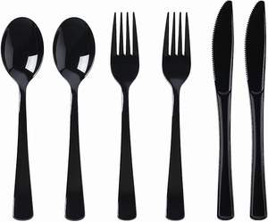 Juego de Cubiertos Desechables Ecológicos, Biodegradables, Resistentes al Agua y Libres de BPA, con Más de 100 Piezas para Fiestas - Product Image 1