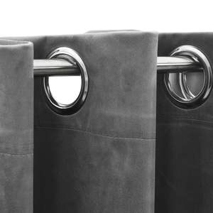2 Cortinas Opacas de Terciopelo Gris de 54"x84" con Anillas y Cenefas Elegantes para Decoración del Hogar - Product Image 3