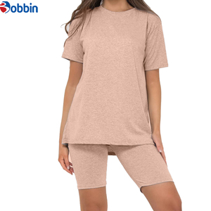 Conjuntos de Verano para Mujer, Shorts y Camisetas, Traje Deportivo Corto, Tendencia de Verano, Logotipo Personalizado, Conjunto de Dos Piezas de Algodón - Product Image 5