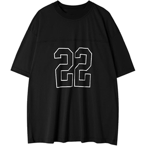 Maillot de football court unisexe en polyester et maille, style rétro, coupe oversize et carrée, streetwear, haut de sport décontracté d'été - Product Image 2