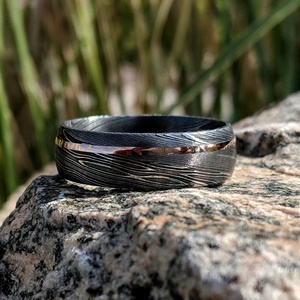 Anillo de Moda de Acero Forjado de Damasco Clásico de Lujo Hecho a Mano con Chapado Personalizado, Regalo para Él, Boda, Día del Padre, AR KNIVES INDUSTRY - Product Image 5