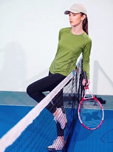 T-shirt de performance à manches longues pour femme, écologique, uni, séchage rapide, respirant, protection solaire, haut de sport pour le tennis et la pêche - Product Image 4