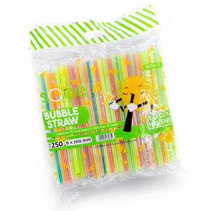 Pailles à bulles colorées en polypropylène (PP) de 6 mm, emballées individuellement, origine Indonésie - Product Image 3