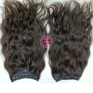 Extensions de cheveux naturels Remy 100 % Arrow Exim, double trame, à clipser, ondulées, cheveux humains indiens, 100 g, grade 12A, permanentes, vente en gros - Product Image 2