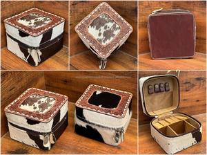Hand Tooled Leather <b>Travel</b> <b>Jewelry</b> <b>Case</b> Genuine Cowhide Leather <b>Jewelry</b> Box Easy Storage Organizer Fashion <b>case</b> for Women's - Product Image 2