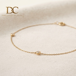 Bracelet chaîne à maillons en or jaune massif 14 carats, serti de diamants de laboratoire de 1,8 mm, design classique, cadeau spécial pour femme - Product Image 2