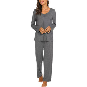 Women's Long-Sleeve <b>Pyjama</b> Set Two-Piece Loungewear Soft Breathable Sleepwear XL Size Shirt-Style PJs <b>for</b> Winter and <b>Summer</b> - Product Image 6