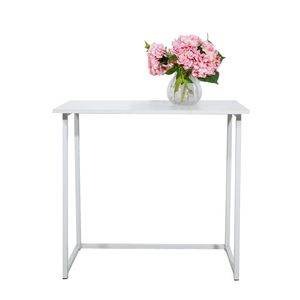 Bureau d'ordinateur pliable blanc simple, réglable en hauteur, table de jeu mobile pour ordinateur portable, idéal pour le télétravail et l'application au bureau à domicile - Product Image 3