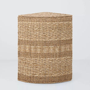 Panier à linge d'angle en jonc de mer, panier de rangement naturel fait main, vente en gros, écologique, fabriqué au Vietnam - Product Image 1