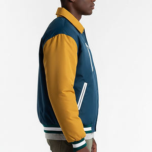 Hot Selling Custom Made Color Block Cotton <b>Padded</b> College Jacket Fashionable Breathable Loose Fit <b>Hip</b> Hop Style Varsity Jacket - Product Image 5