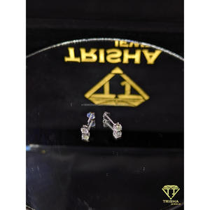 Premium 925 <b>Sterling</b> <b>Silver</b> VVS Moissanite Diamond <b>Stud</b> Earrings Luxury Fashion Jewelry By Trisha Jewels - Product Image 2