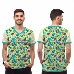 เสื้อยืดผู้ชายทรงหลวม คุณภาพสูง พิมพ์โลโก้ตามสั่ง ดีไซน์เรียบง่าย แขนสั้น ผ้าฝ้าย 100% - Product Image 3