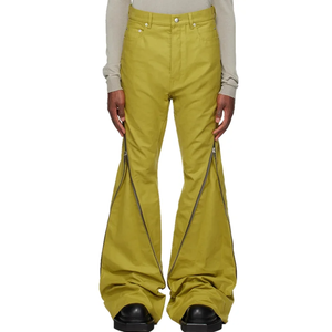 Article populaire : Pantalon banane pour homme en sergé de coton biologique, à taille haute avec passants de ceinture et panneau d'extension zippé innovant - Product Image 5