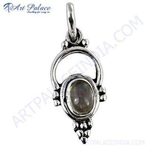 Collar con Colgante de Plata y Calcedonia Azul Estilo Rocking de Art Palace, Accesorio de Moda - Product Image 3