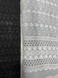 <b>White</b> Embroidered Georgette Tulle <b>Lace</b> Fabric Floral Eyelet Textile for Wedding Dress and Garment - Product Image 2