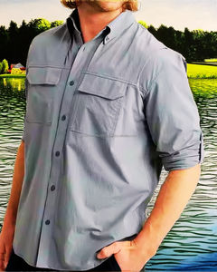 Ropa de Pesca Impermeable con Protección Solar UPF 50, 100% Poliéster, con Impresión por Transferencia de Calor, Color Personalizado y Características Antibacterianas - Product Image 2