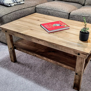 Mesa de Centro de Madera Premium 2026 con Estante Abierto para Almacenamiento, Mesa de Centro Sólida de Estilo Moderno Rústico para Sala de Estar - Product Image 1