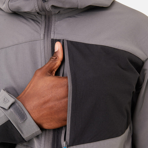 Chaqueta de Forro Polar Gris para Hombre, con Capucha, Cierre de Cremallera, Resistente al Viento, Estilo Casual, Corte Regular, Ropa de Abrigo - Product Image 5
