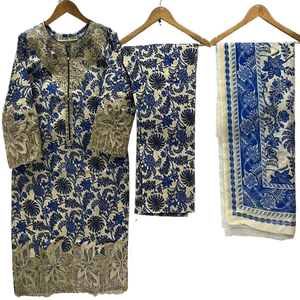 Trajes Shalwar Kameez de algodón/lino de alta calidad, trajes Shalwar Kameez bordados de algodón/lino, vestidos pakistaníes de talla grande. - Product Image 1