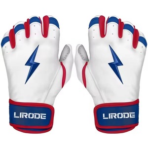 High Quality Genuine Leather Professional <b>Baseball</b>/Softball Batting Glove Eco-Friendly Hook Loop Closure <b>Baseball</b> Batting Gloves - Product Image 5