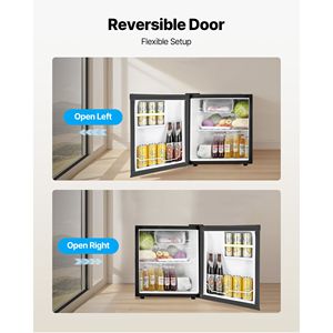 Mini Refrigerador de Una Puerta de 1.6 Pies Cúbicos, Tipo Hotel, con Estante Metálico, Temperatura Ajustable, Eficiente Energéticamente - Product Image 6