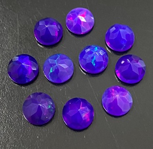 Piedras Preciosas Sueltas de Ópalo Natural Morado con Corte Brillante Redondo para Joyería, Piedras Facetadas Iridiscentes - Product Image 6