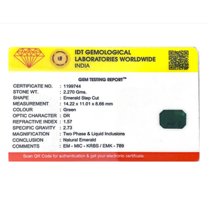 Natural Zambian Emerald 11.35 Carat Emerald Cut Loose Gemstone for Fine Jewelry - Product Image 4