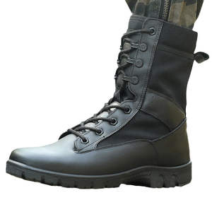 Bottes tactiques noires à tige haute pour adultes, bottes de randonnée en plein air pour hommes, chaussures tactiques imperméables en gros - Product Image 2