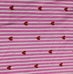 Fabric Pink Striped Poplin Fabric With <b>Red</b> Hearts Breathable Cotton For Baby Bedding Home Textile - Product Image 3
