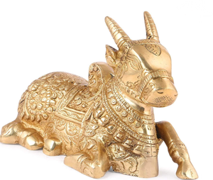 Figura Decorativa de Latón Hecha a Mano, Estilo Tradicional, Diseño de Vaca Nandi, Ideal para la Celebración de Diwali - Product Image 3