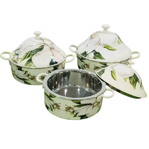 Casserole traditionnelle chinoise en acier inoxydable avec bordure dorée, couvercle rond, fabrication artisanale, pot de service durable pour cuisinière à gaz - Product Image 5
