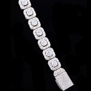 Moissanite Tennis <b>Necklace</b> Iced Out Silver Chain Luxury Jewelry Elegant Sparkling <b>Statement</b> <b>Necklace</b> For Women - Product Image 4